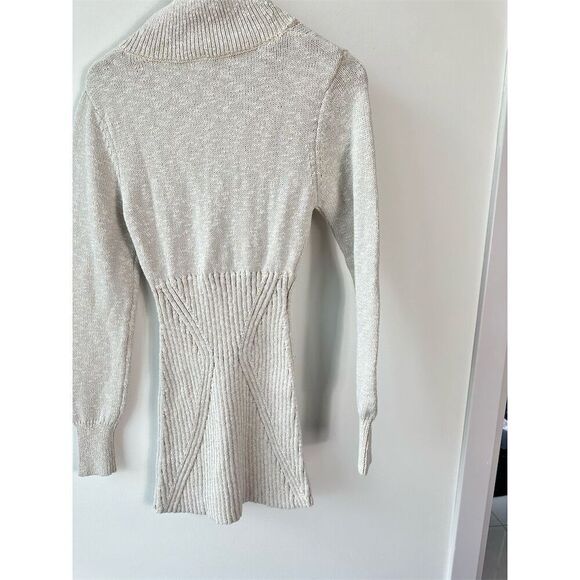 Free People Mont Blanc Beige Long Sleeve Mini Sweater Dress Size M - Picture 5 of 7